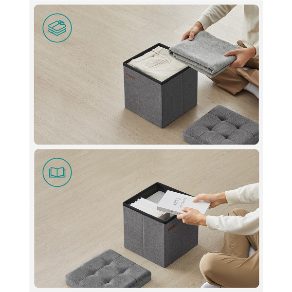 Σκαμπό Με Αποθηκευτικό Χώρο (30x30x30) Songmics LSF028G01