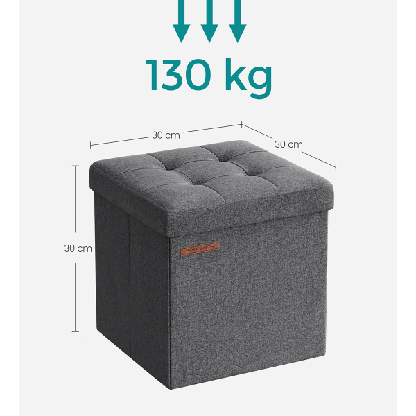 Σκαμπό Με Αποθηκευτικό Χώρο (30x30x30) Songmics LSF028G01