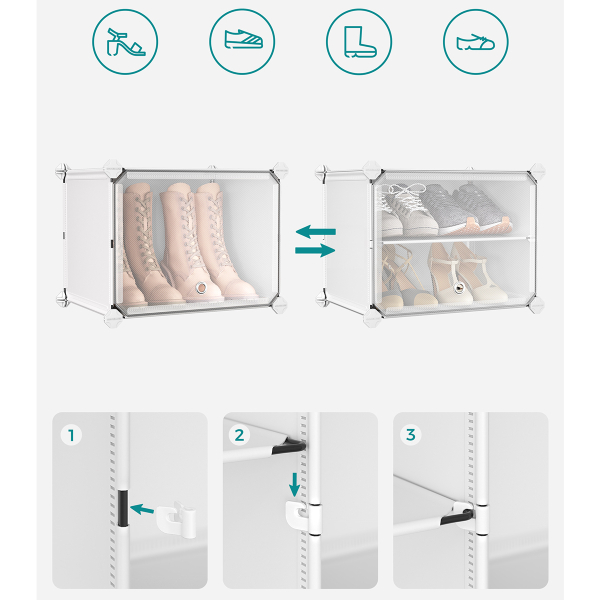 Κουτιά Αποθήκευσης - Παπουτσοθήκη 10τμχ Songmics LPC035W01