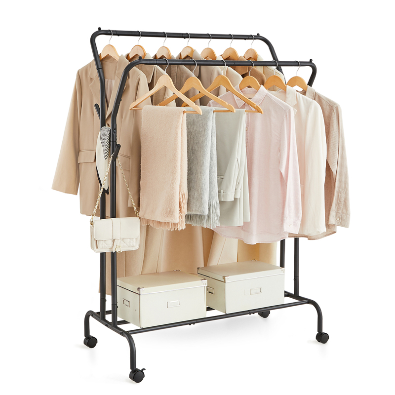 Κρεμάστρα Δαπέδου Διπλή 155εκ. Τροχήλατη Songmics HSR107B01V1