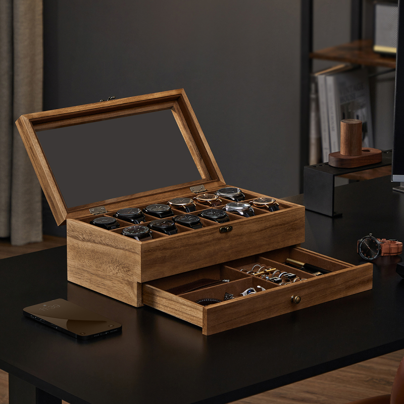 Θήκη Για 12 Ρολόγια & Κοσμήματα (34x19x12.5) Songmics JOW012K01