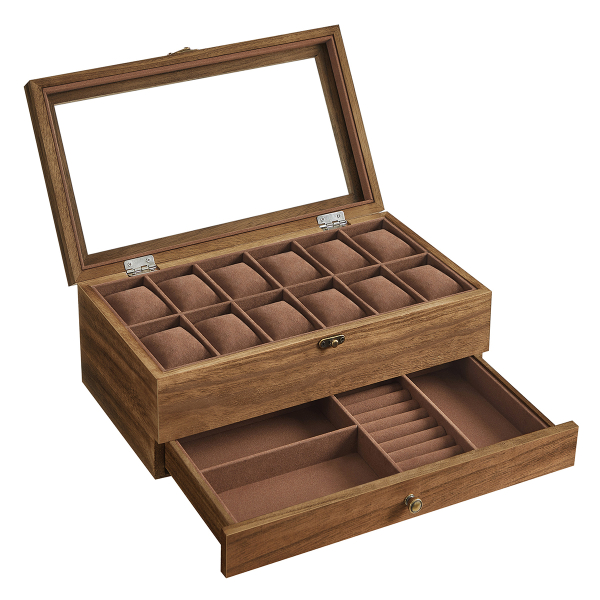 Θήκη Για 12 Ρολόγια & Κοσμήματα (34x19x12.5) Songmics JOW012K01