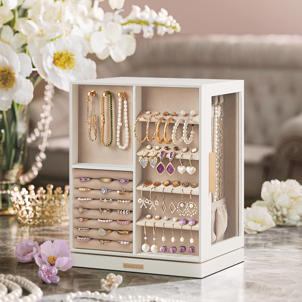 Περιστρεφόμενη Μπιζουτιέρα Κουτί Με Συρτάρια (24x17x28) Songmics JBC170W01