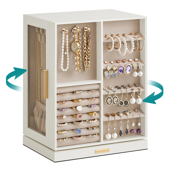 Περιστρεφόμενη Μπιζουτιέρα Κουτί Με Συρτάρια (24x17x28) Songmics JBC170W01