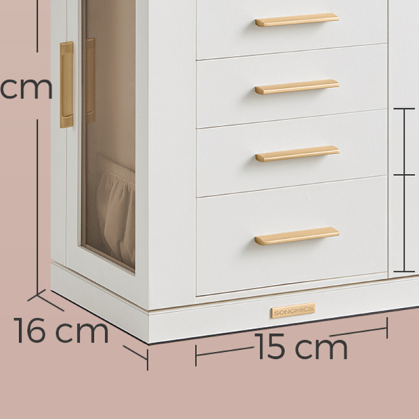 Περιστρεφόμενη Μπιζουτιέρα Κουτί Με Συρτάρια (24x17x28) Songmics JBC170W01