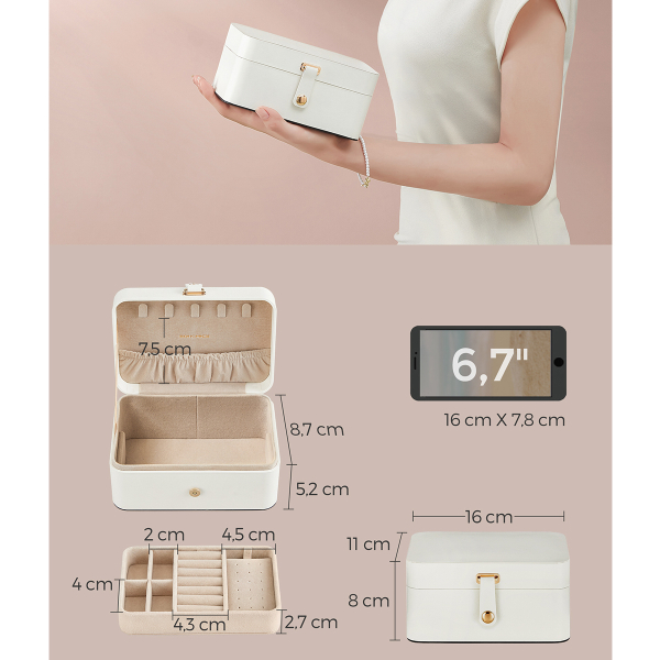 Μπιζουτιέρα Ταξιδίου (16x11.6x7.5) Songmics JBC166W01