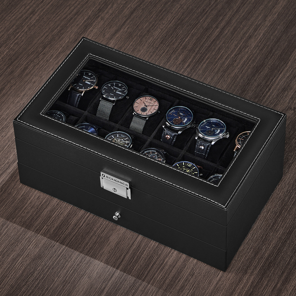 Θήκη Για 12 Ρολόγια & Κοσμήματα (32.5x18.5x13.5) Songmics JWB012B03