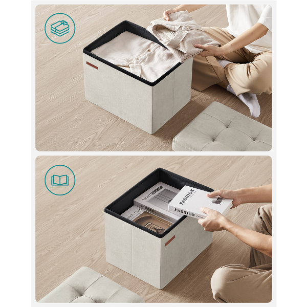 Σκαμπό Με Αποθηκευτικό Χώρο (41x31x31) Songmics LSF200W01