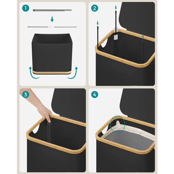 Καλάθι Απλύτων (42x32x70.5) Songmics LCB509B01V1