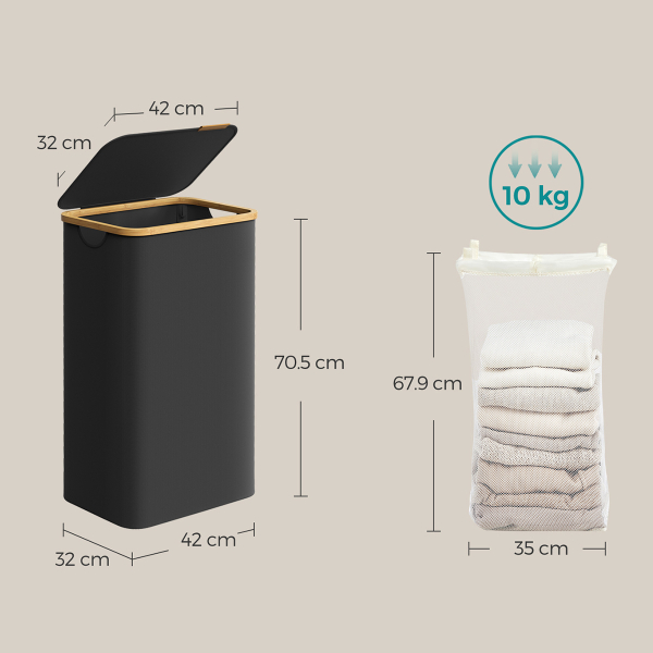 Καλάθι Απλύτων (42x32x70.5) Songmics LCB509B01V1