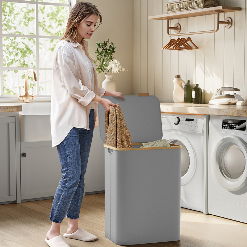 Καλάθι Απλύτων 2 Θέσεων 130Lit (52x38.5x70.5) Songmics LCB513G01V1