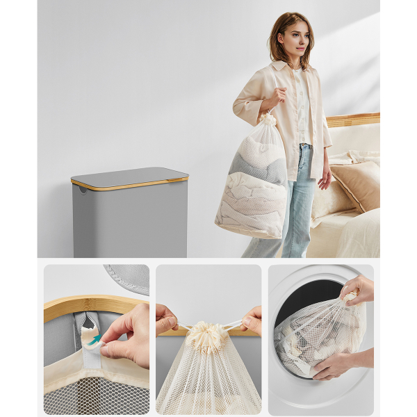 Καλάθι Απλύτων 2 Θέσεων 130Lit (52x38.5x70.5) Songmics LCB513G01V1