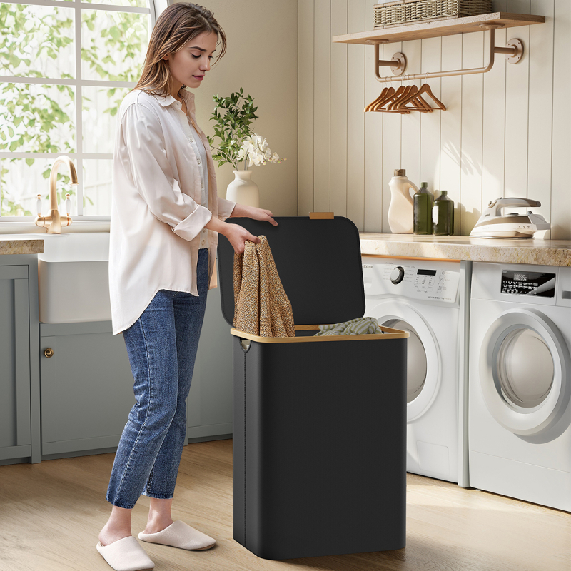 Καλάθι Απλύτων 2 Θέσεων 130Lit (52x38.5x70.5) Songmics LCB513B01V1