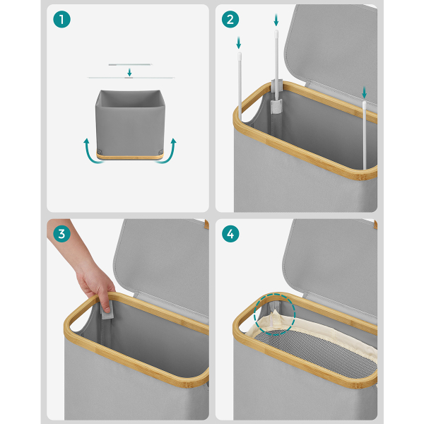 Καλάθι Απλύτων (42x22.5x70.5) Songmics LCB506G01V1