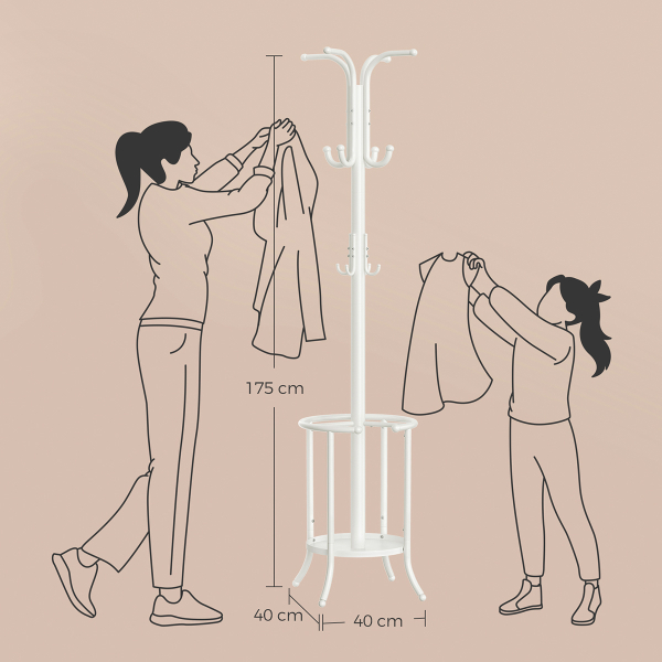 Καλόγερος Ρούχων Με Ομπρελοθήκη (40x40x175) Songmics RCR011W01