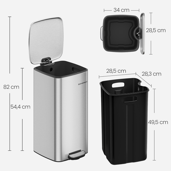 Κάδος Απορριμμάτων (28.5x34x54.4) Songmics 30lt LTB593E01