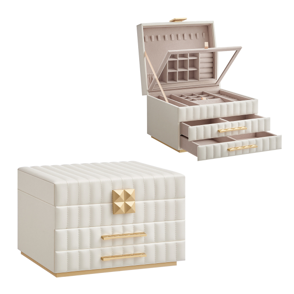 Μπιζουτιέρα Κουτί Με Συρτάρια & Καθρέφτη (24x21.5x15.8) Songmics JBC183W01