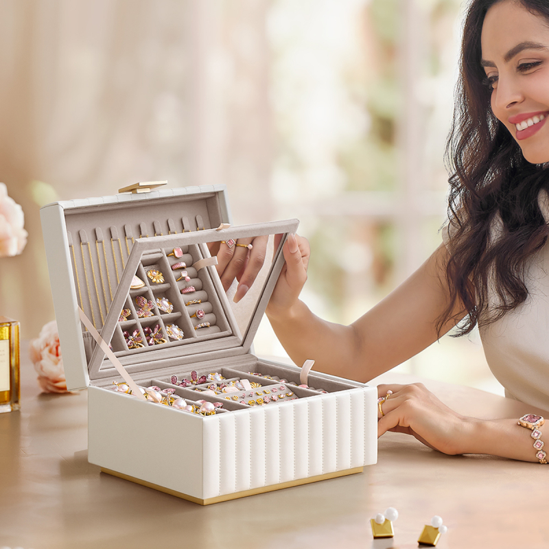 Μπιζουτιέρα Κουτί Με Καθρέφτη (24x21.5x13.5) Songmics JBC182W01