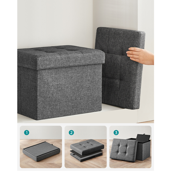 Σκαμπό Με Αποθηκευτικό Χώρο (41x31x31) Songmics LSF102G01