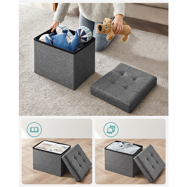 Σκαμπό Με Αποθηκευτικό Χώρο (41x31x31) Songmics LSF102G01