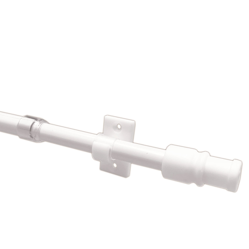 Κουρτινόξυλο Φ12mm Μονό Επεκτεινόμενο 135-225cm Με Άκρα Grace Cup White 510102