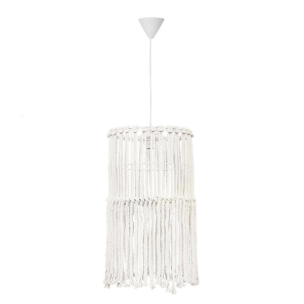 Φωτιστικό Οροφής Μονόφωτο Heronia Macrame 03 Handmade 31-1066 Rope/White