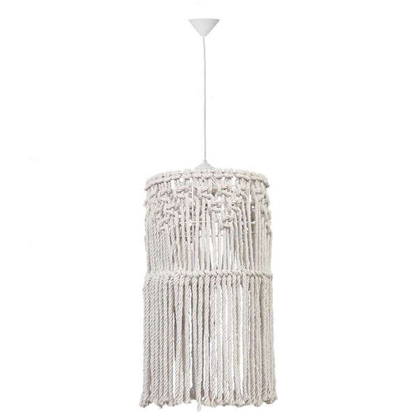 Φωτιστικό Οροφής Μονόφωτο Heronia Macrame 01 Handmade 31-1060 Rope/White