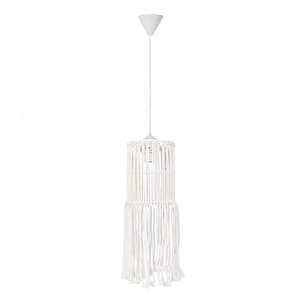Φωτιστικό Οροφής Μονόφωτο Heronia Macrame 03 Handmade 31-1065 Rope/White