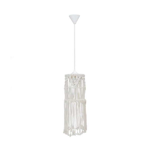 Φωτιστικό Οροφής Μονόφωτο Heronia Macrame 01 Handmade 31-1059 Rope/White