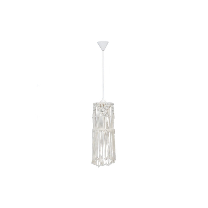 Φωτιστικό Οροφής Μονόφωτο Heronia Macrame 01 Handmade 31-1059 Rope/White