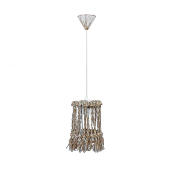 Φωτιστικό Οροφής Μονόφωτο Heronia Macrame Mix 15 Handmade 31-1115 Rope/Beige
