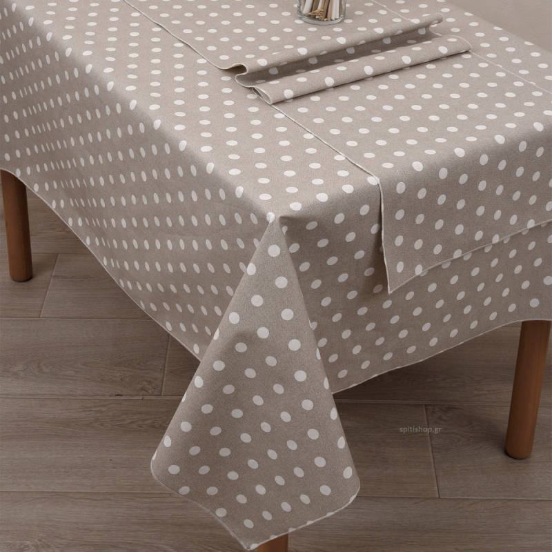 Αλέκιαστο Τραπεζομάντηλο (140x220) Viopros Βίκυ Μπεζ