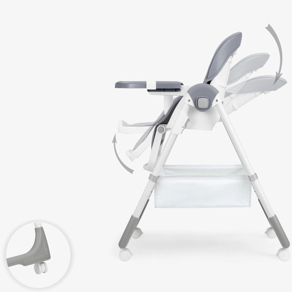 Καρεκλάκι Φαγητού Αναδιπλούμενο (6-36 Μηνών) Kikka Boo Spicy+ Grey