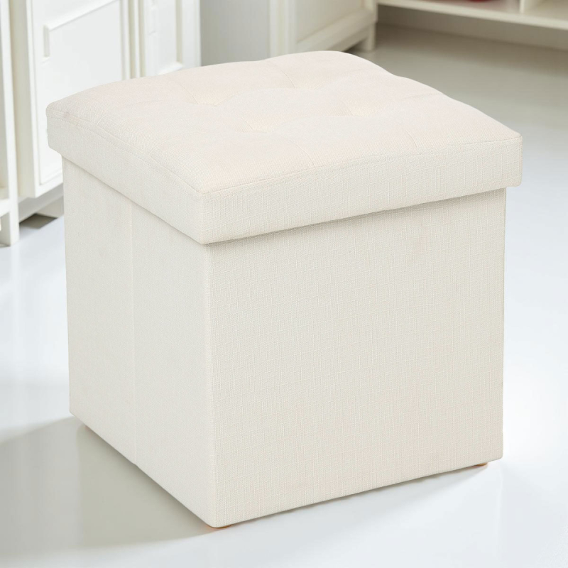 Σκαμπό Με Αποθηκευτικό Χώρο (38x38x38) A-S Lysandre Beige 121470A