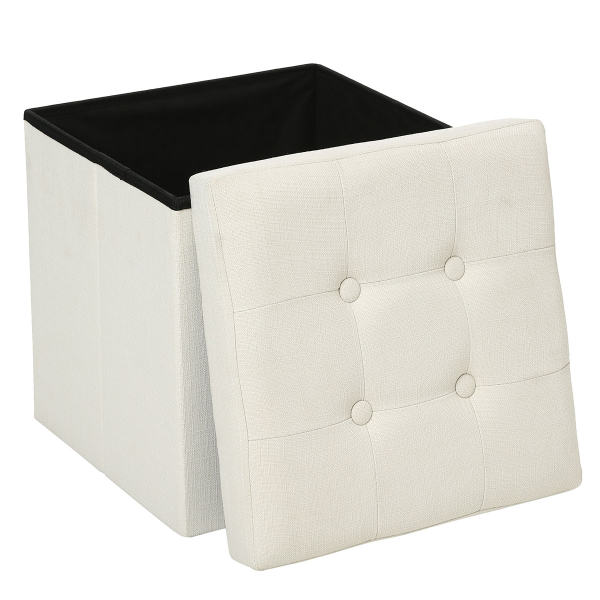 Σκαμπό Με Αποθηκευτικό Χώρο (38x38x38) A-S Lysandre Beige 121470A