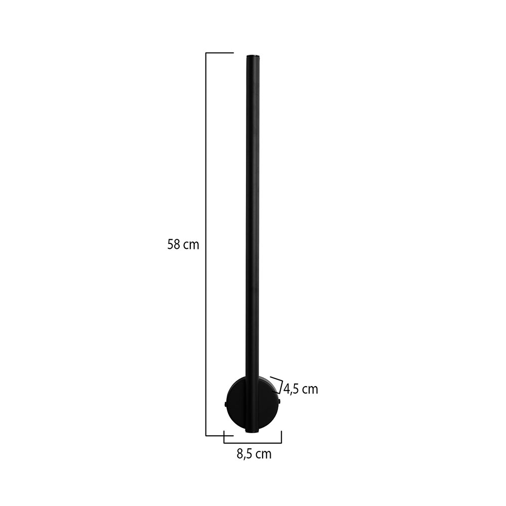 Απλίκα Τοίχου Led Heronia Line Black 01-0426 Home Φωτιστικά Spitishop