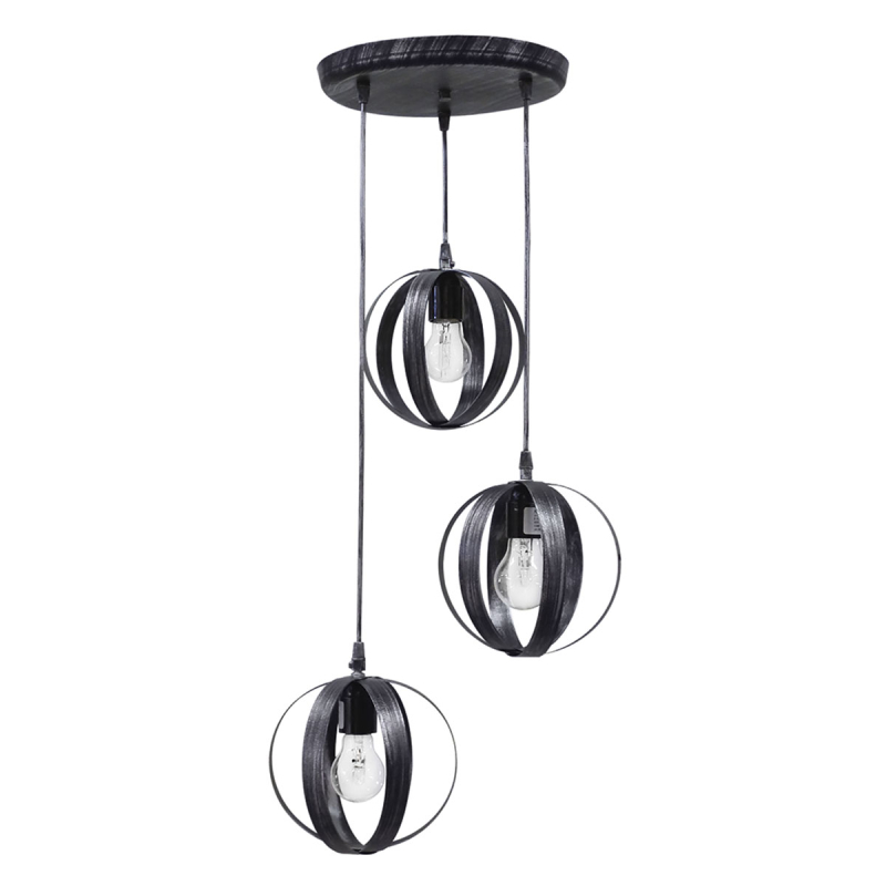 Φωτιστικό Οροφής Τρίφωτο Heronia Lama Black 34-0085