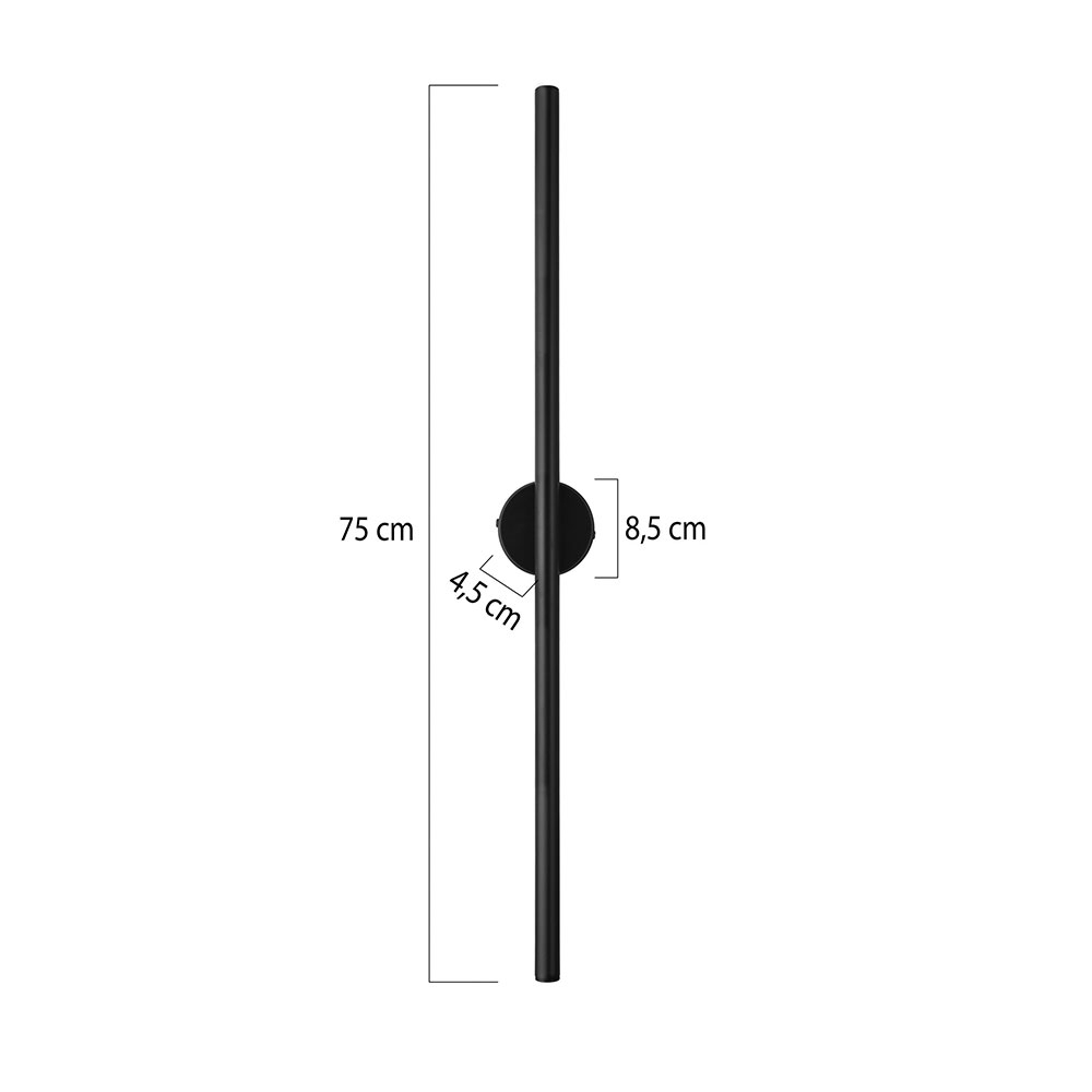 Απλίκα Τοίχου Led Heronia Line Black 01-0425 Home Φωτιστικά Spitishop
