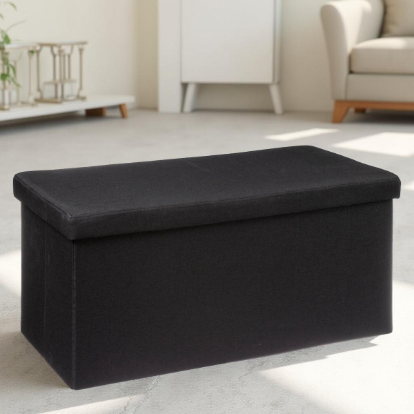 Ταμπουρέ Με Αποθηκευτικό Χώρο (76x38x38) A-S Black 167847B