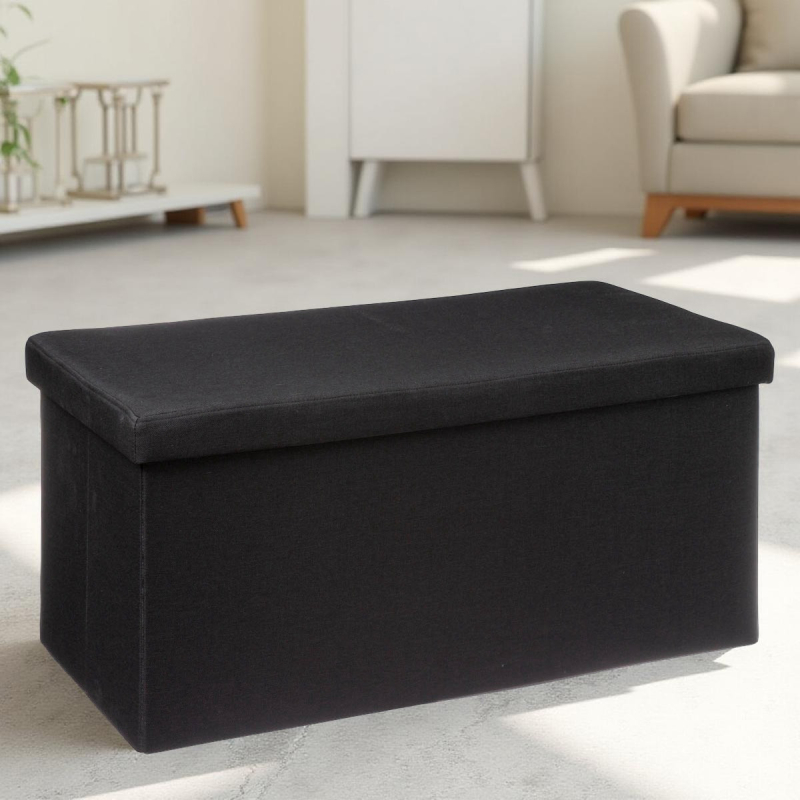 Ταμπουρέ Με Αποθηκευτικό Χώρο (76x38x38) A-S Black 167847B