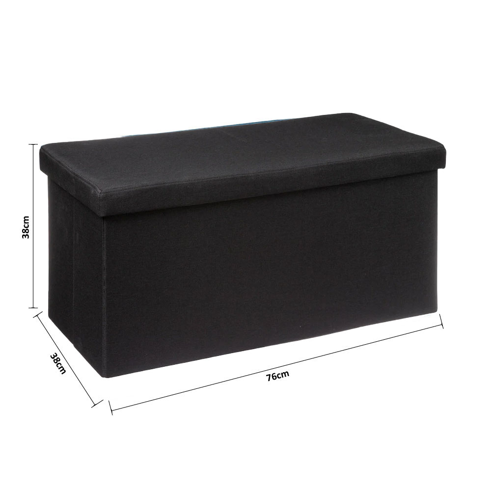 Ταμπουρέ με Αποθηκευτικό Χώρο (76X38X38) A-S Black 167847B Home Έπιπλα Spitishop