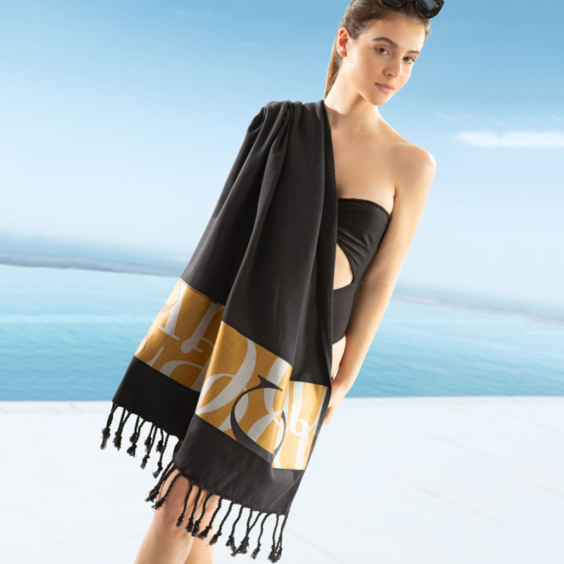 Πετσέτα Θαλάσσης - Παρεό (90x170) Guy Laroche Pestemal 25 Black