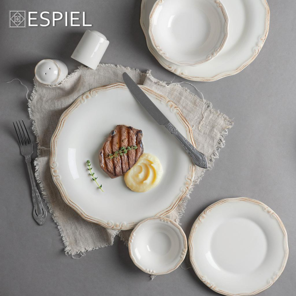 Πιάτο Φαγητού Βαθύ (Φ22.5x3.5) Espiel Tiffany Creme RSV102K6