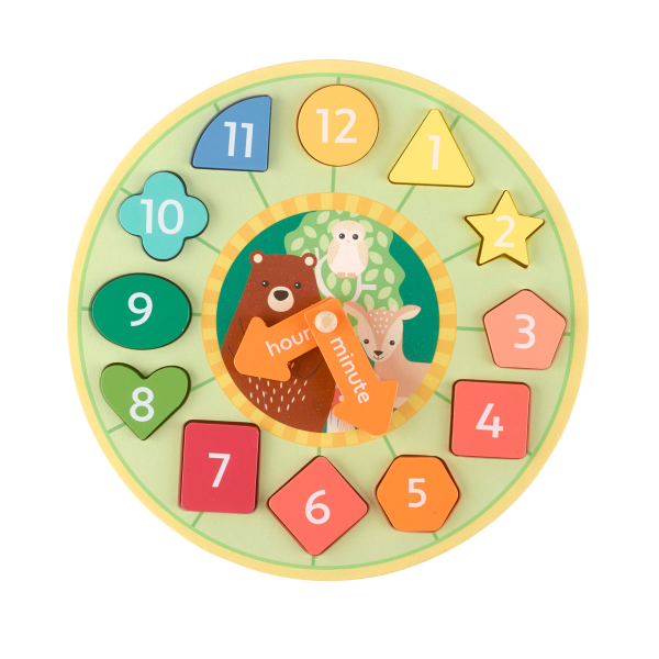 Ξύλινο Εκπαιδευτικό Παιχνίδι Ρολόι (Φ25.4) Orange Tree Toys Woodland  60-13142