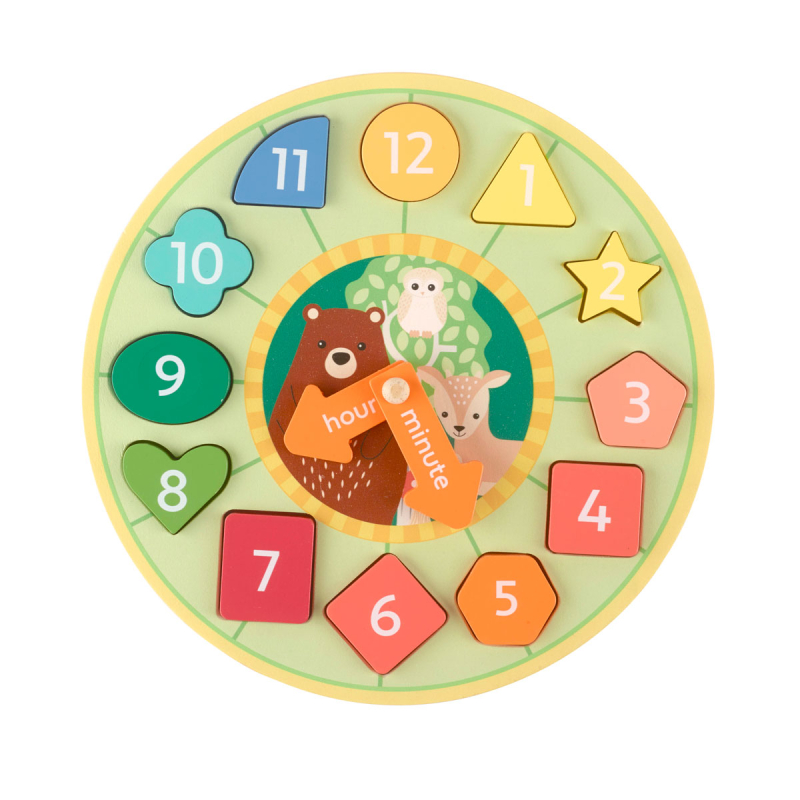Ξύλινο Εκπαιδευτικό Παιχνίδι Ρολόι (Φ25.4) Orange Tree Toys Woodland  60-13142