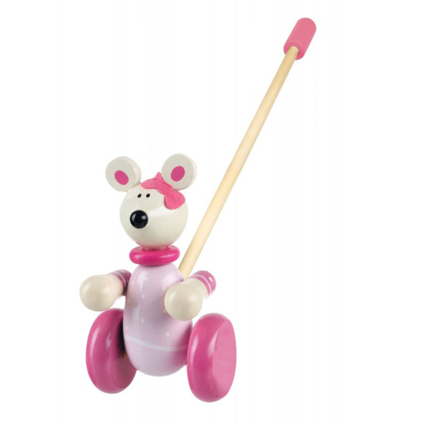 Ξύλινο Παιχνίδι Τρεχαλίτσα Orange Tree Toys Pink Mouse 60-02333