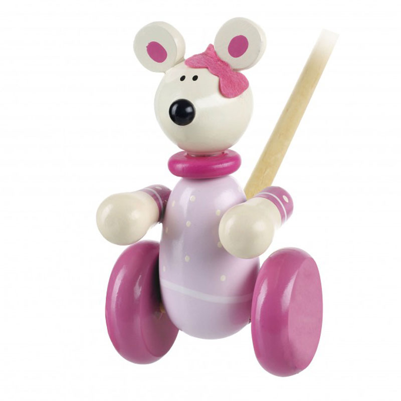 Ξύλινο Παιχνίδι Τρεχαλίτσα Orange Tree Toys Pink Mouse 60-02333 Home Παιχνίδια Ξύλινα Spitishop