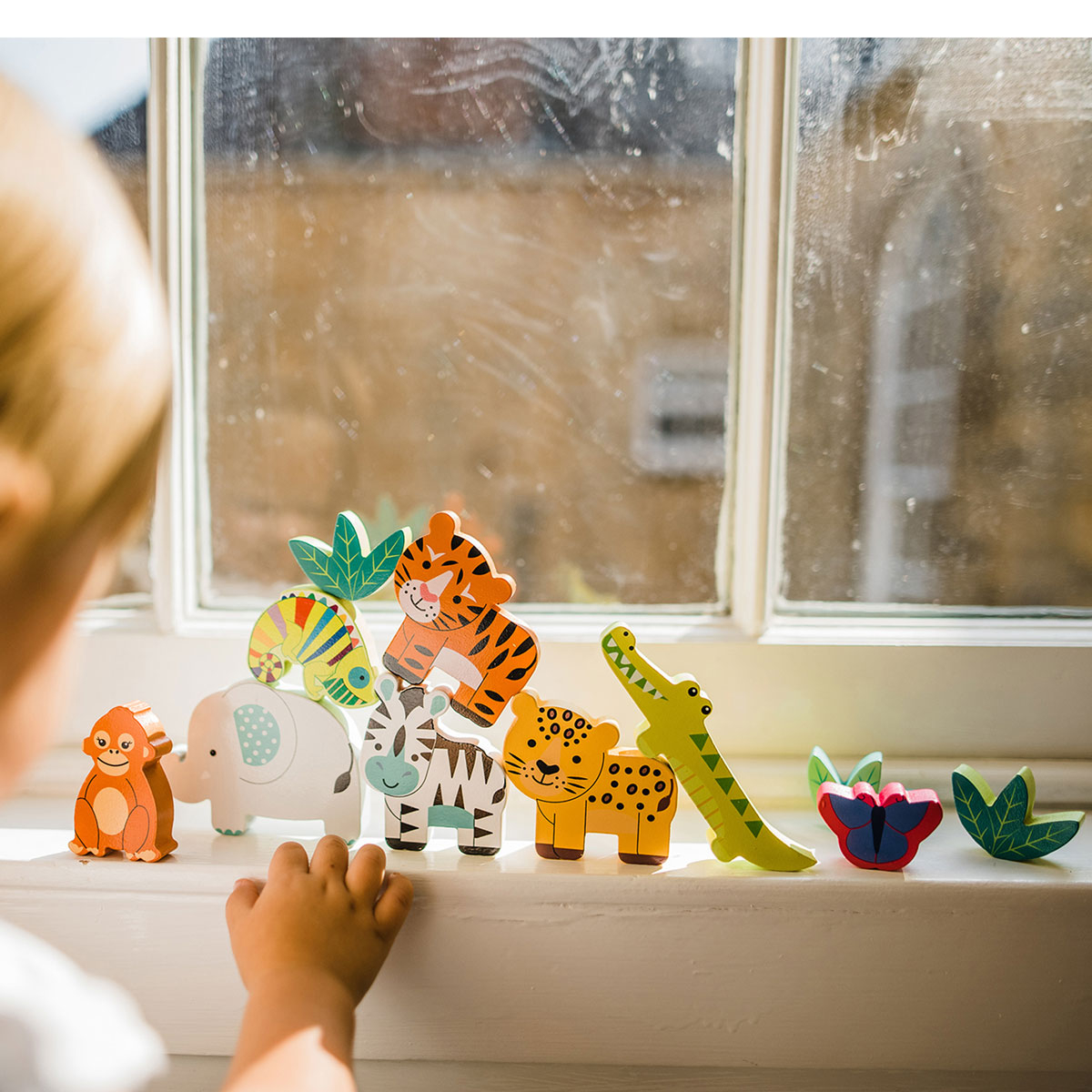 Orange Tree Toys Ξύλινο Παιχνίδι Στοίβαξης (Σετ 12τμχ) Orange Tree Toys Jungle 60-12896