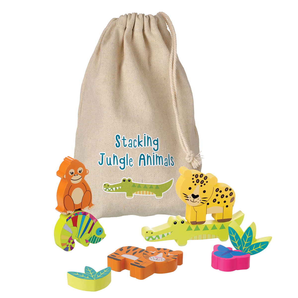 Ξύλινο Παιχνίδι Στοίβαξης (Σετ 12τμχ) Orange Tree Toys Jungle 60-12896 φωτογραφία