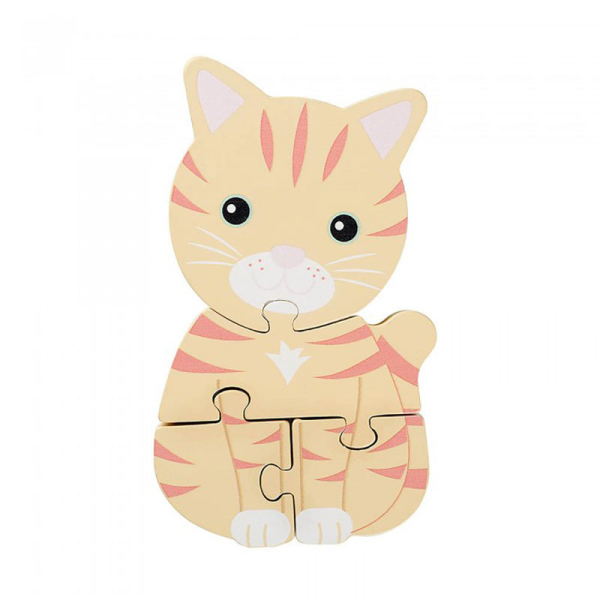 Ξύλινο Παζλ Με 4 Κομμάτια Orange Tree Toys Cat 60-06764